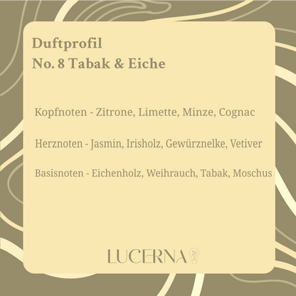 Sojawachskerze No. 8 Tabak & Eiche